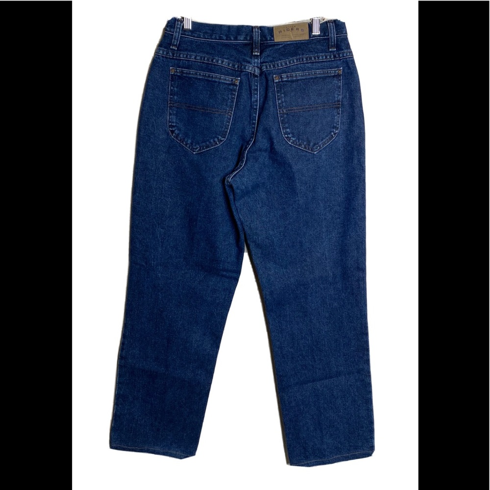 Mom Jeans high rise Riders by Lee Womens Size 10 Relaxed Tapered Jeans Dark Wash